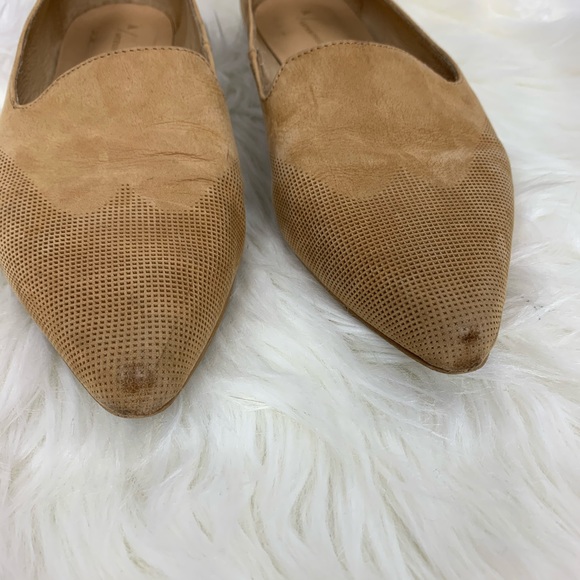 Anthropologie Camel Suede Pointed Toe Loafers 40 - Picture 3 of 9